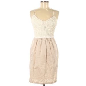 Banana Republic Creme/Tan Spaghetti Strap Dress